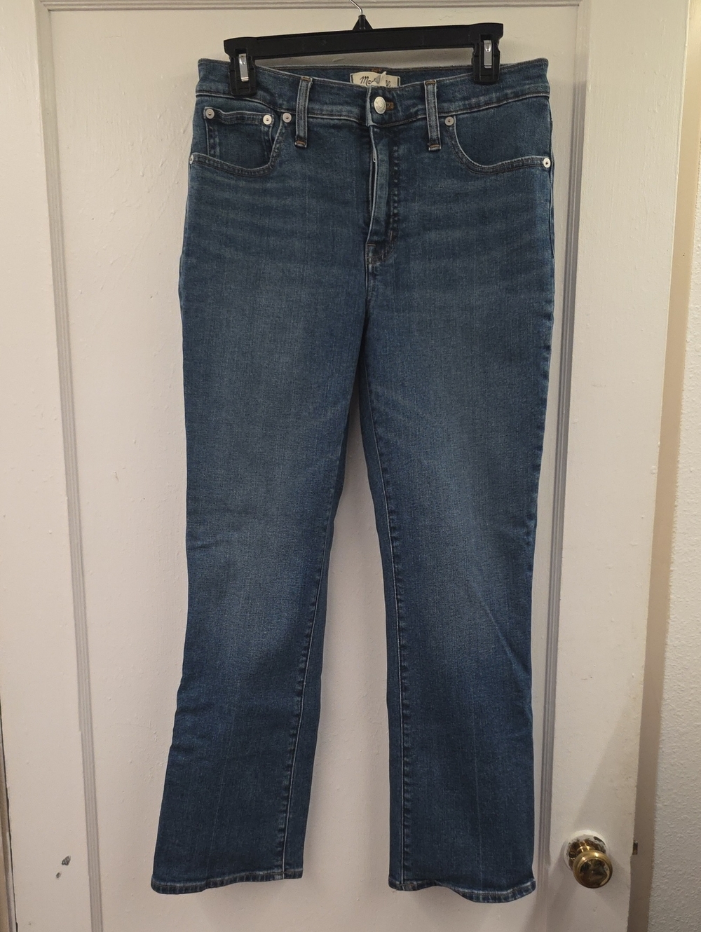 Madewell Mid-Rise Kick Out Jeans Size 28 Cropped Kick Flare Blue Denim